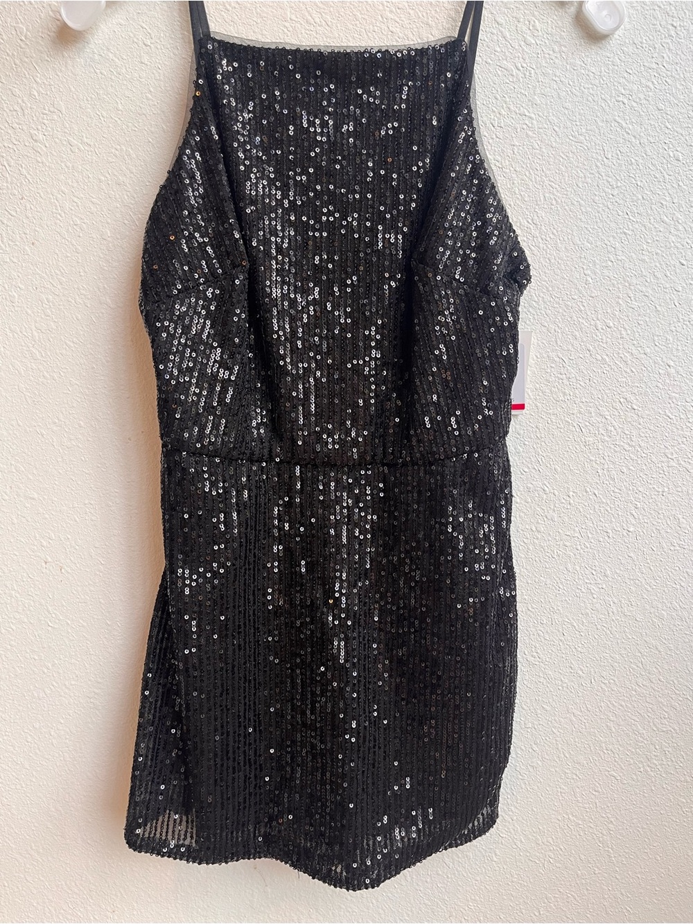 Black Sequin Sleeveless Romper
